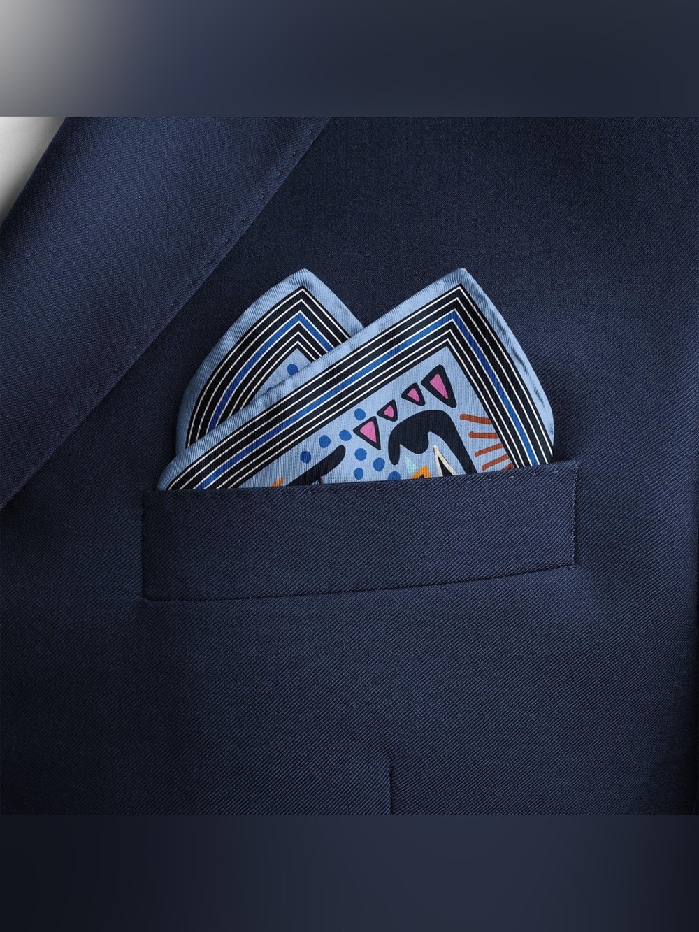 CB GREY 100% Silk Fun Design ‘The Elise Midi’ Pocket Square Scarf - Picture 3 of 11